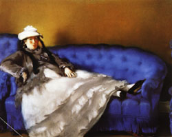 Portrait of Mme Manet on a Blue Sofa